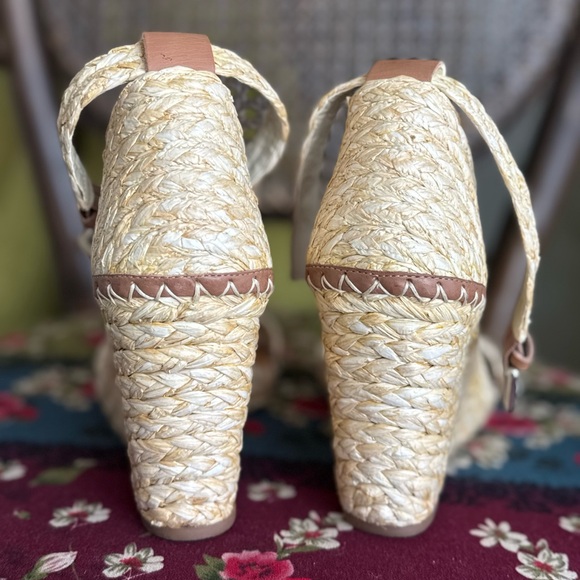 Woven Wedge Sandals ankle strap espadrilles - Picture 8 of 12